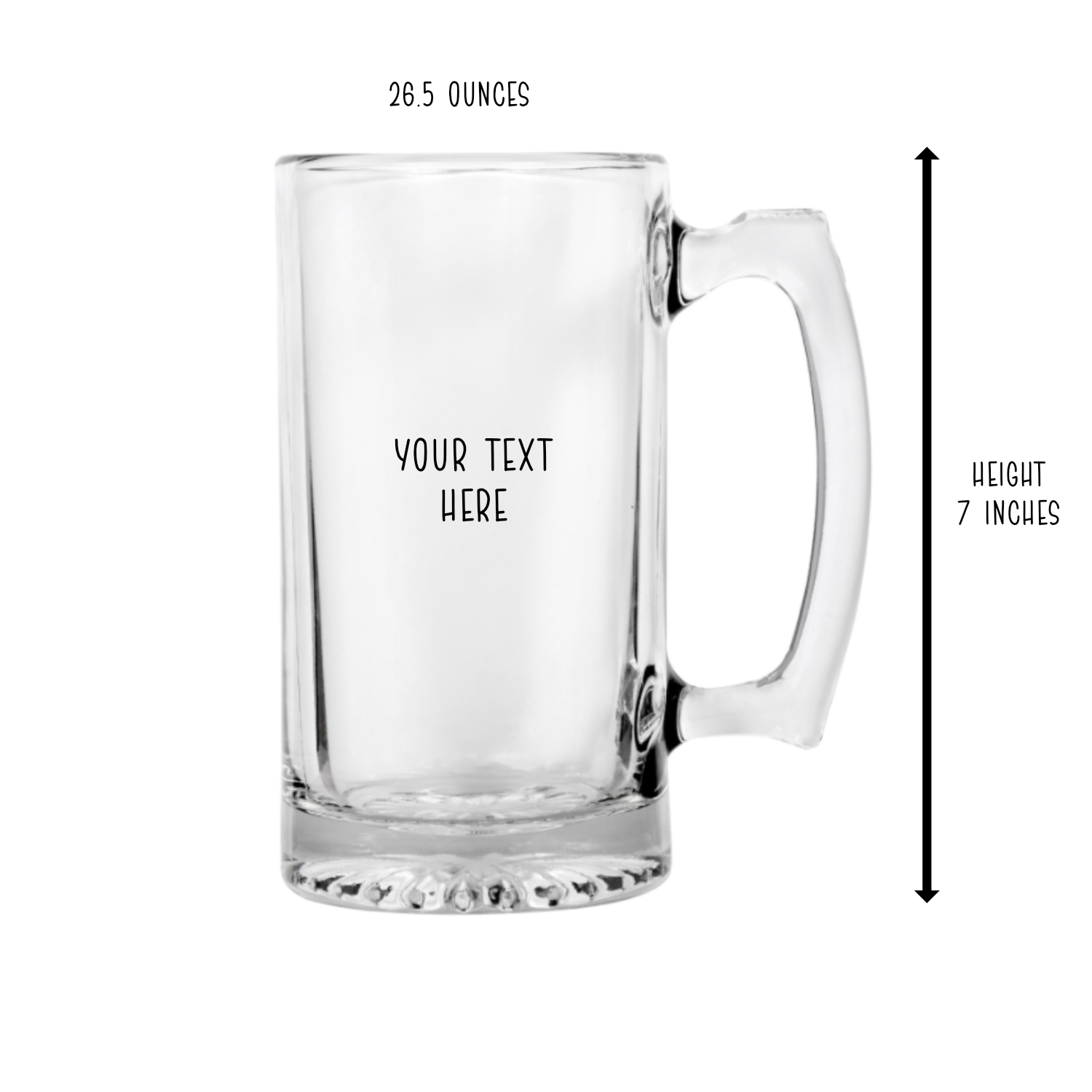 26.5oz. Beer Stein - Glass Sports Mug with Handle