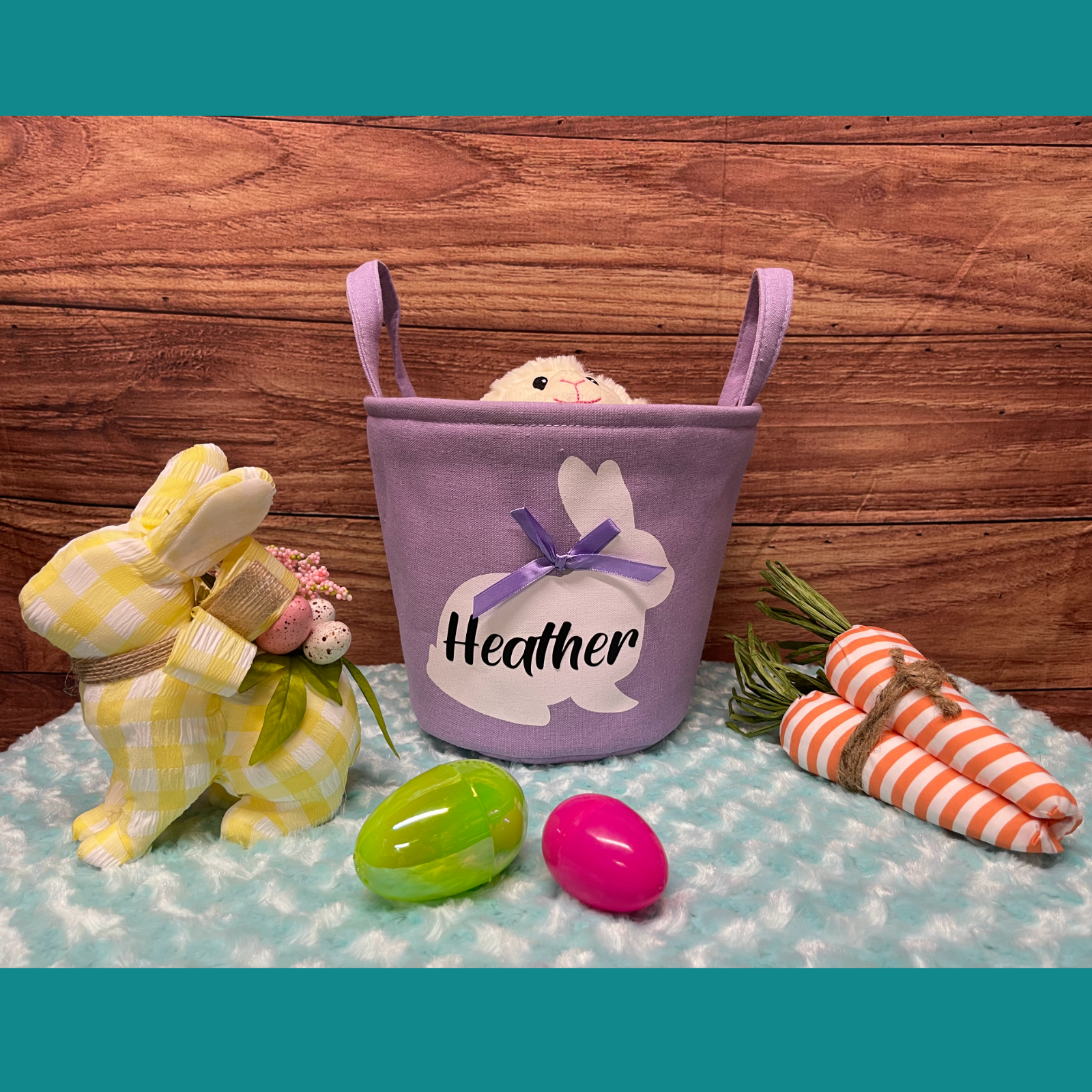 Fabric Easter Baskets - Purple