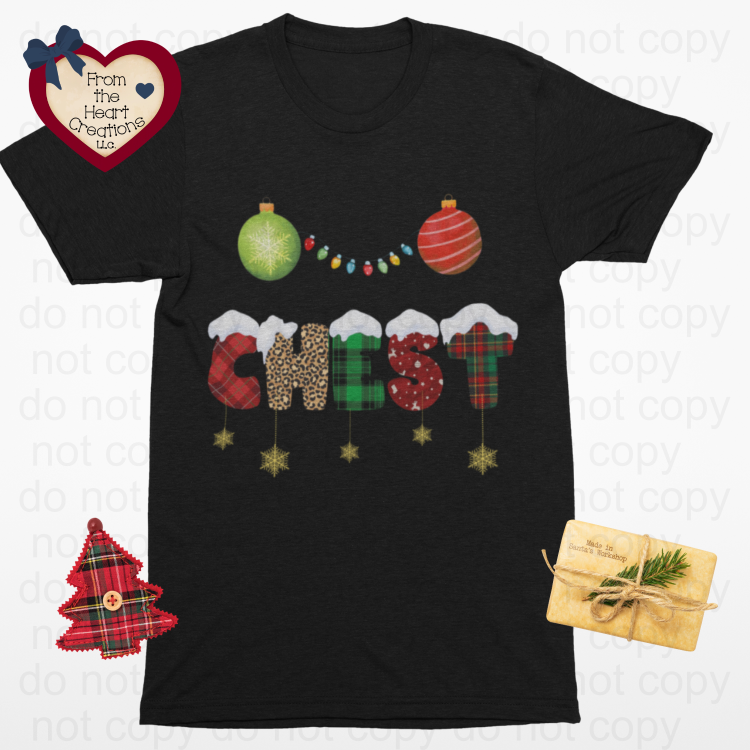 Couples Funny T-Shirt Style A "Chest"