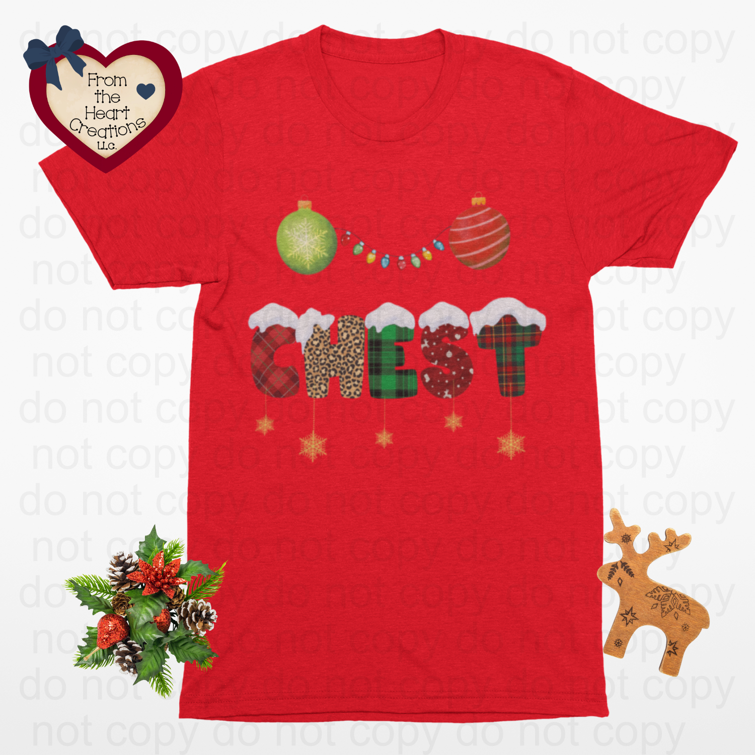 Couples Funny T-Shirt Style A "Chest"