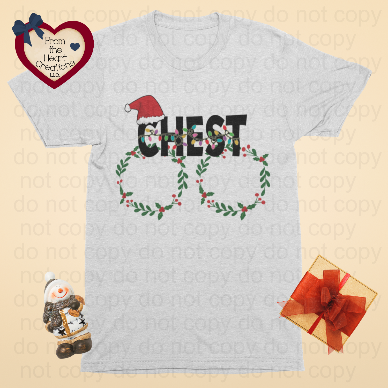 Couples Funny T-Shirt Style B "Chest"