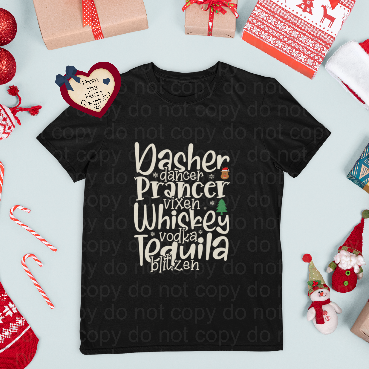 Dasher Dancer..Whisky Vodka T-Shirt